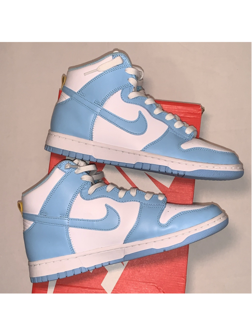 Nike Dunk Hi Retro Blue Chill/White Sneakers Mens Size 9.5 With Damaged Box - Picture 14 of 16